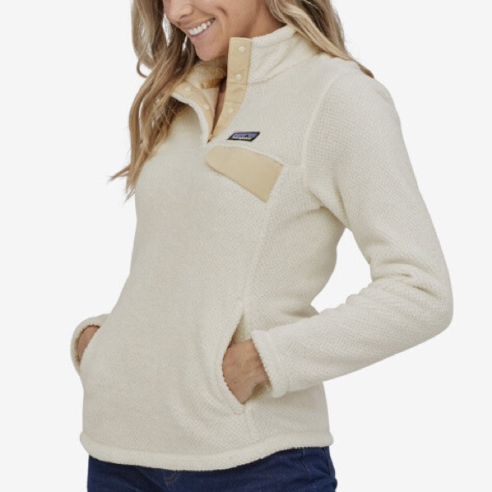 Patagonia Cream Fleece Re-tool Snap Pullover